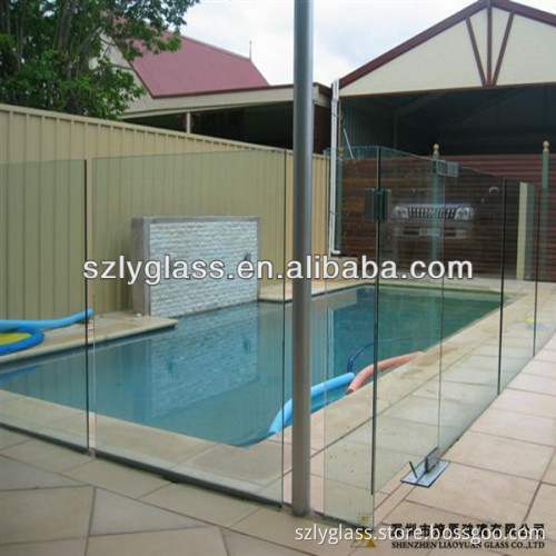 clear float tempered glass fence